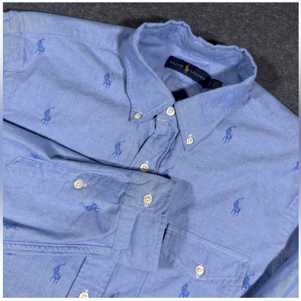 Ralph Lauren Polo all over pony men’s big & tall chambray button down. 3XB